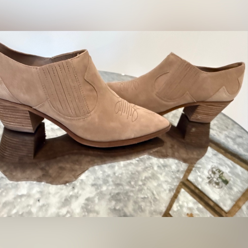 Sam Edelman Beige Suede Ankle Boots Size 11 - Picture 5 of 12